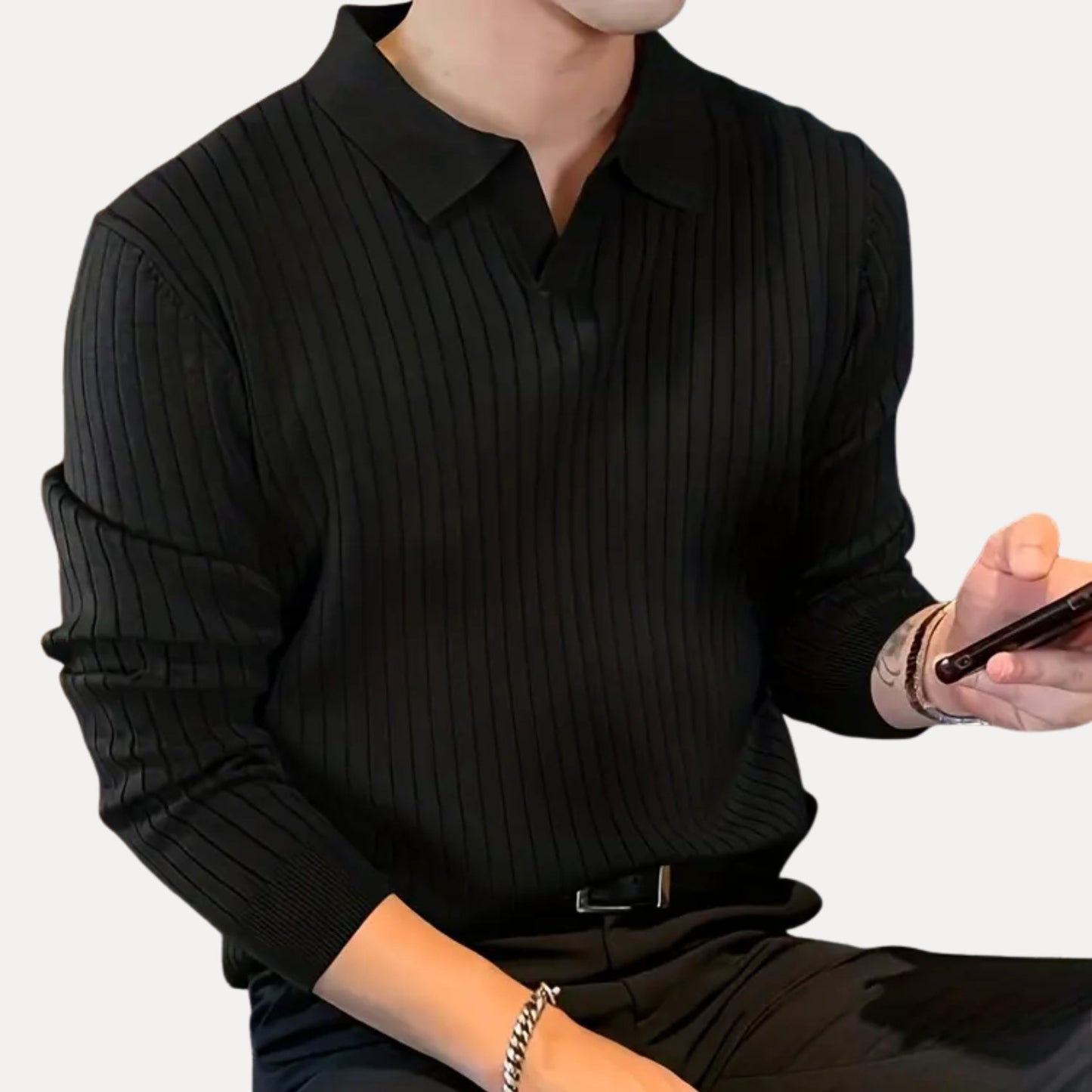 Novae Stripe Knit Polo
