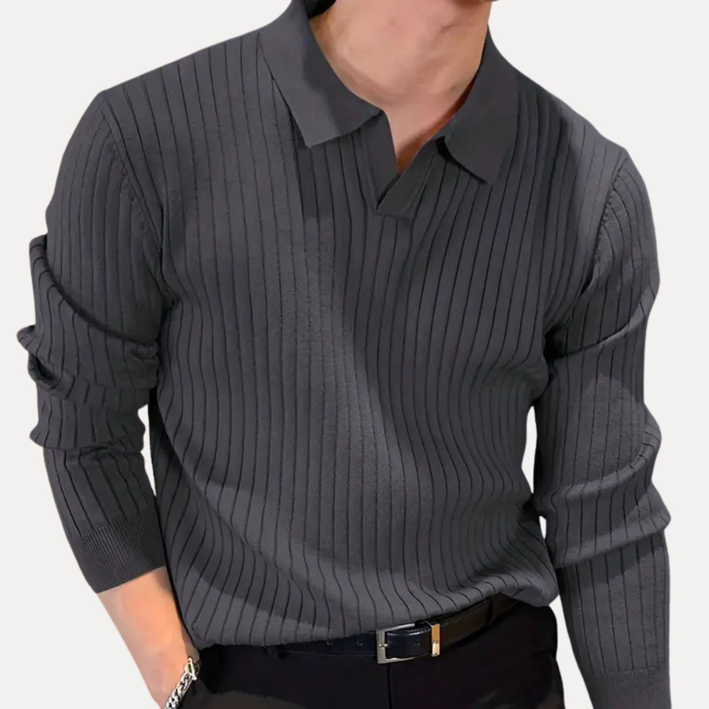 Novae Stripe Knit Polo