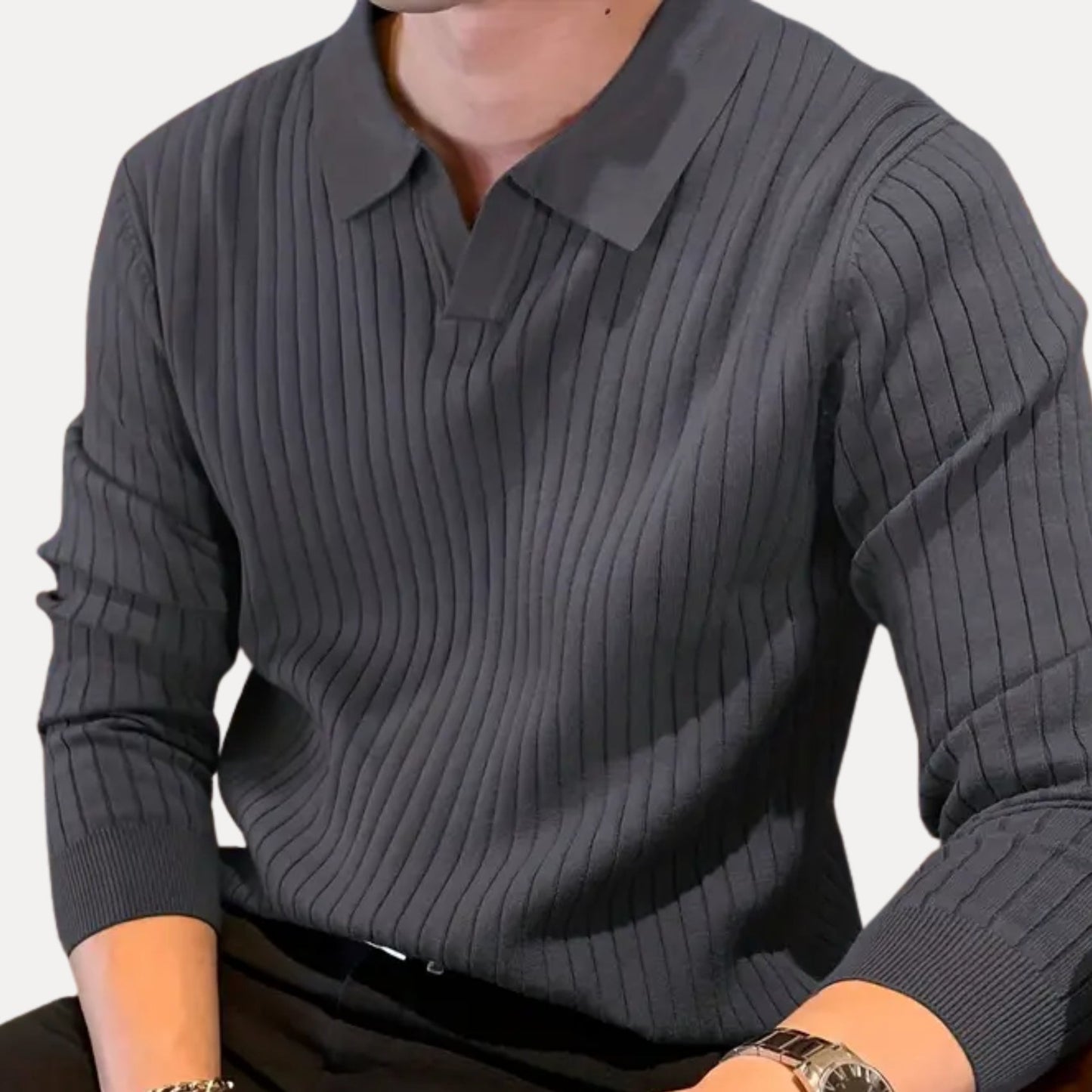 Novae Stripe Knit Polo