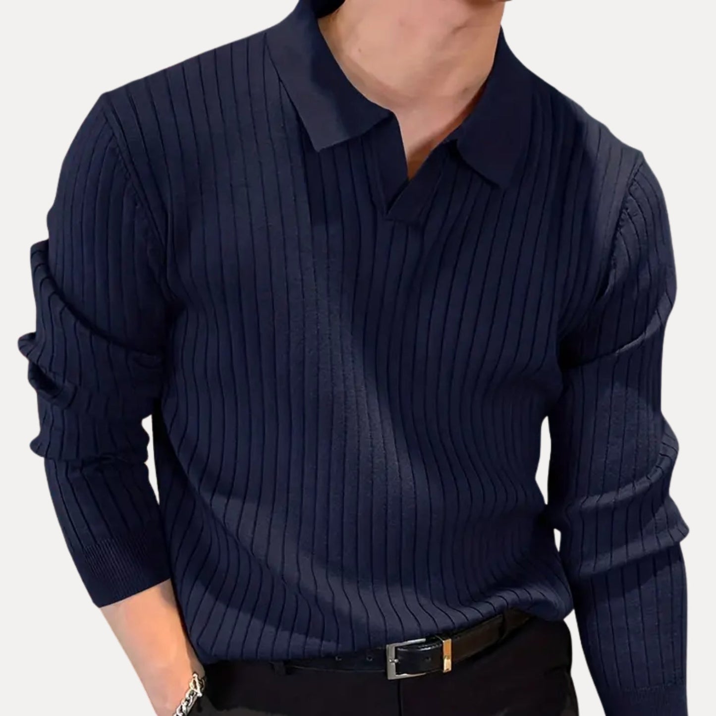 Novae Stripe Knit Polo