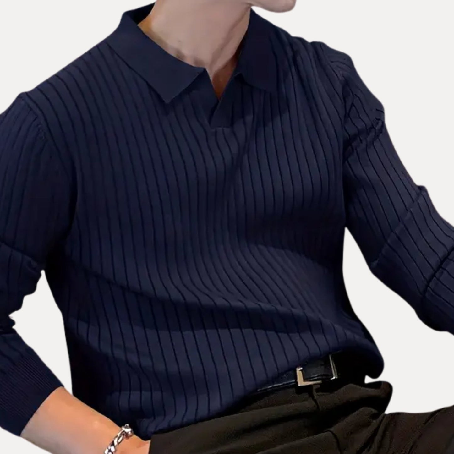 Novae Stripe Knit Polo