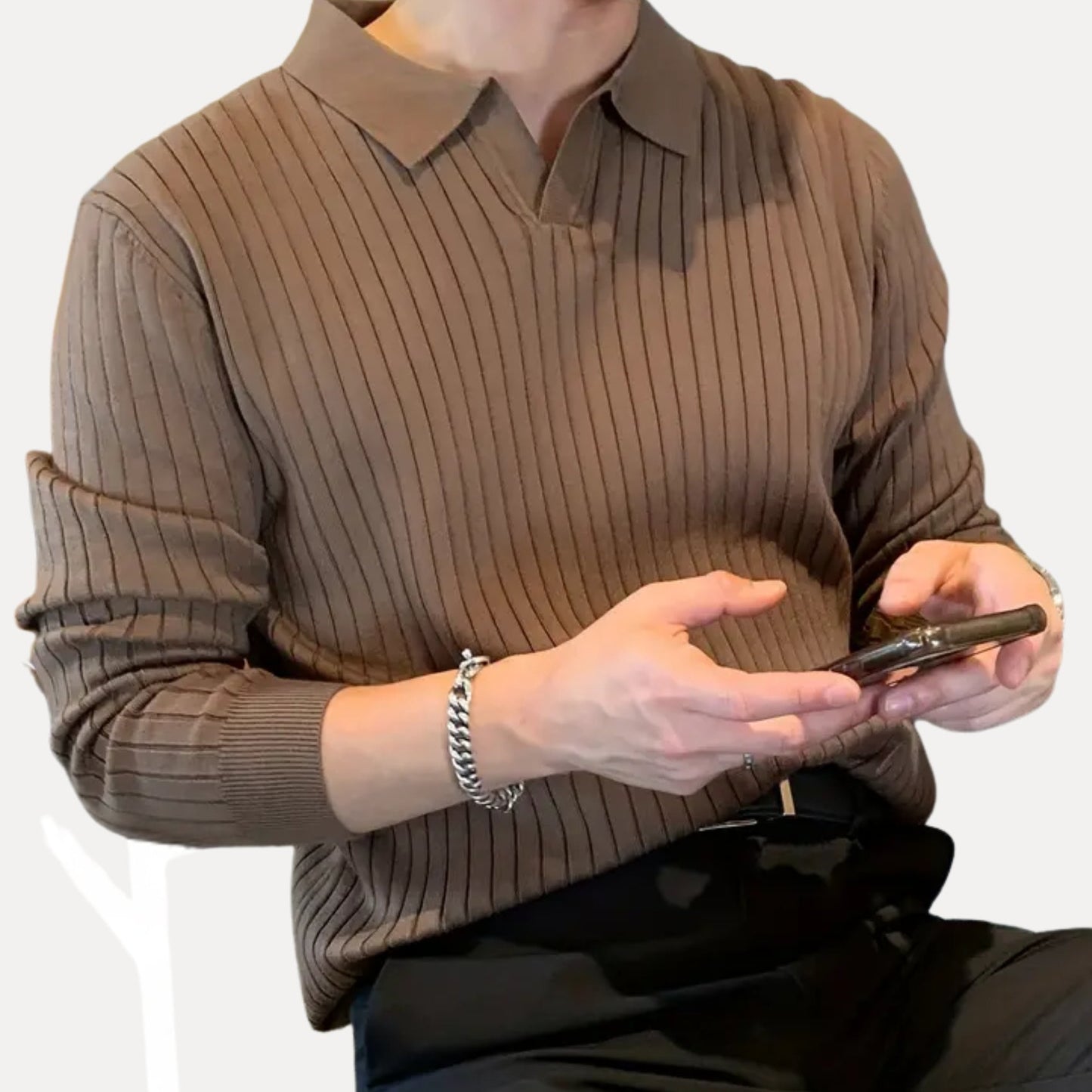 Novae Stripe Knit Polo