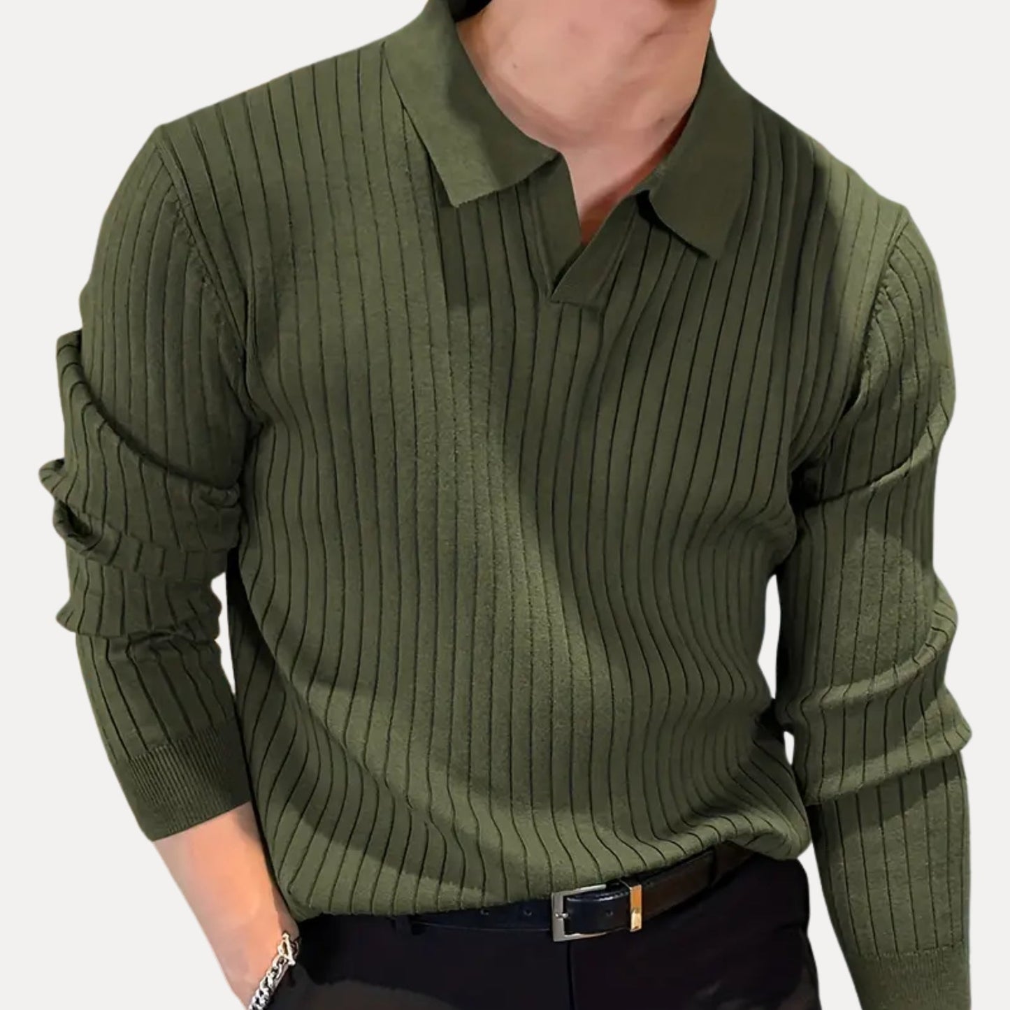 Novae Stripe Knit Polo