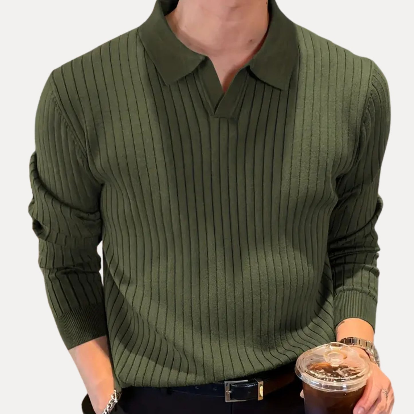 Novae Stripe Knit Polo