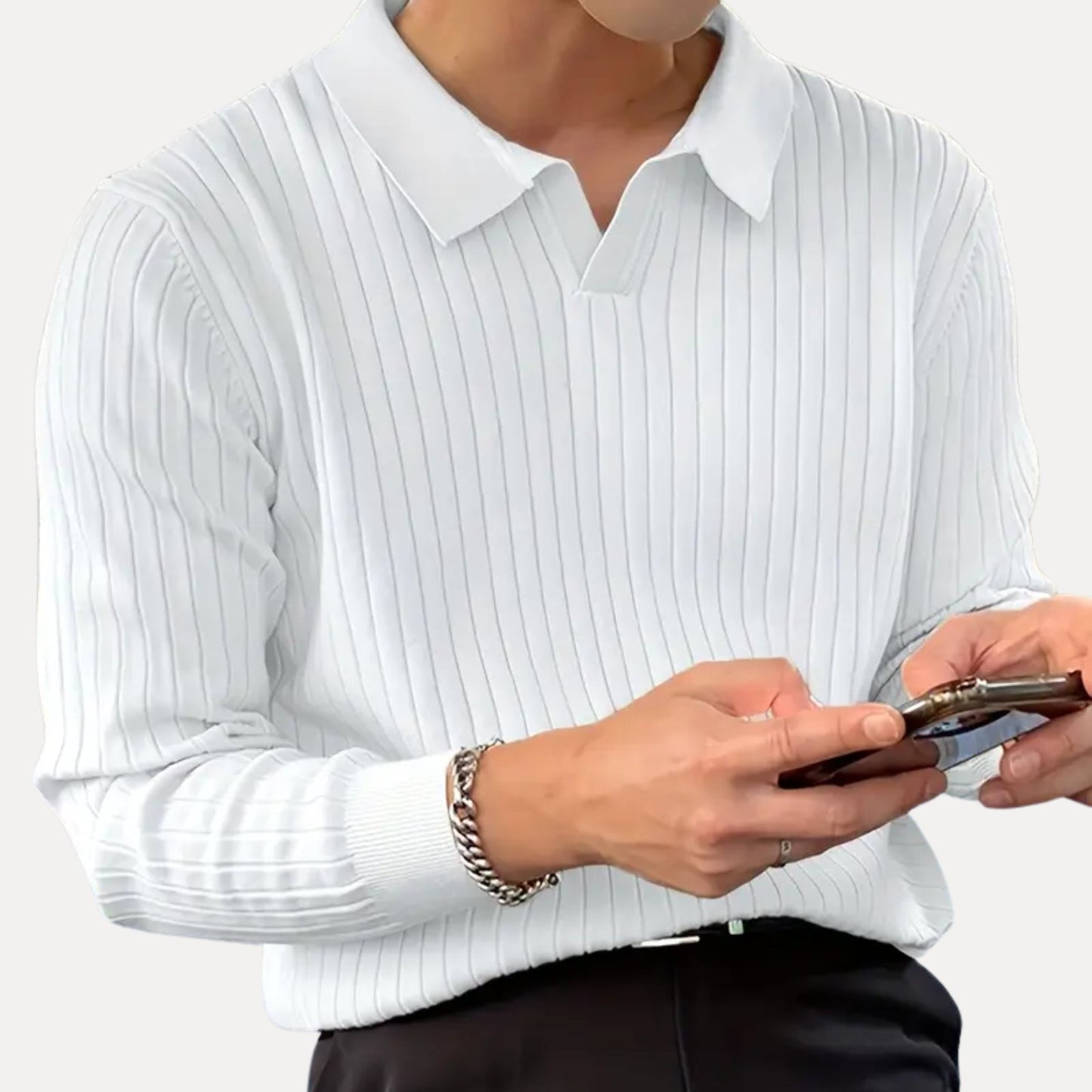 Novae Stripe Knit Polo