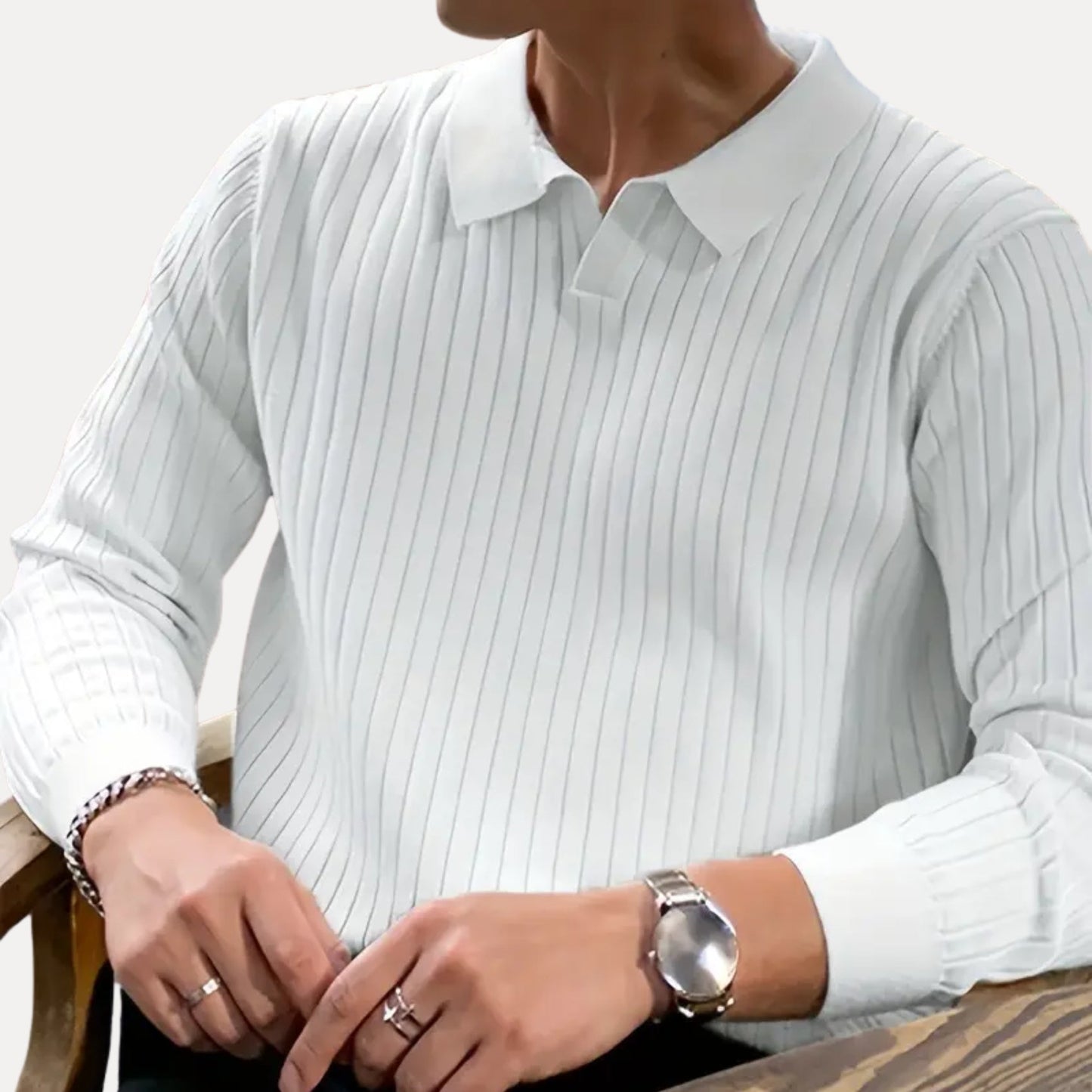 Novae Stripe Knit Polo
