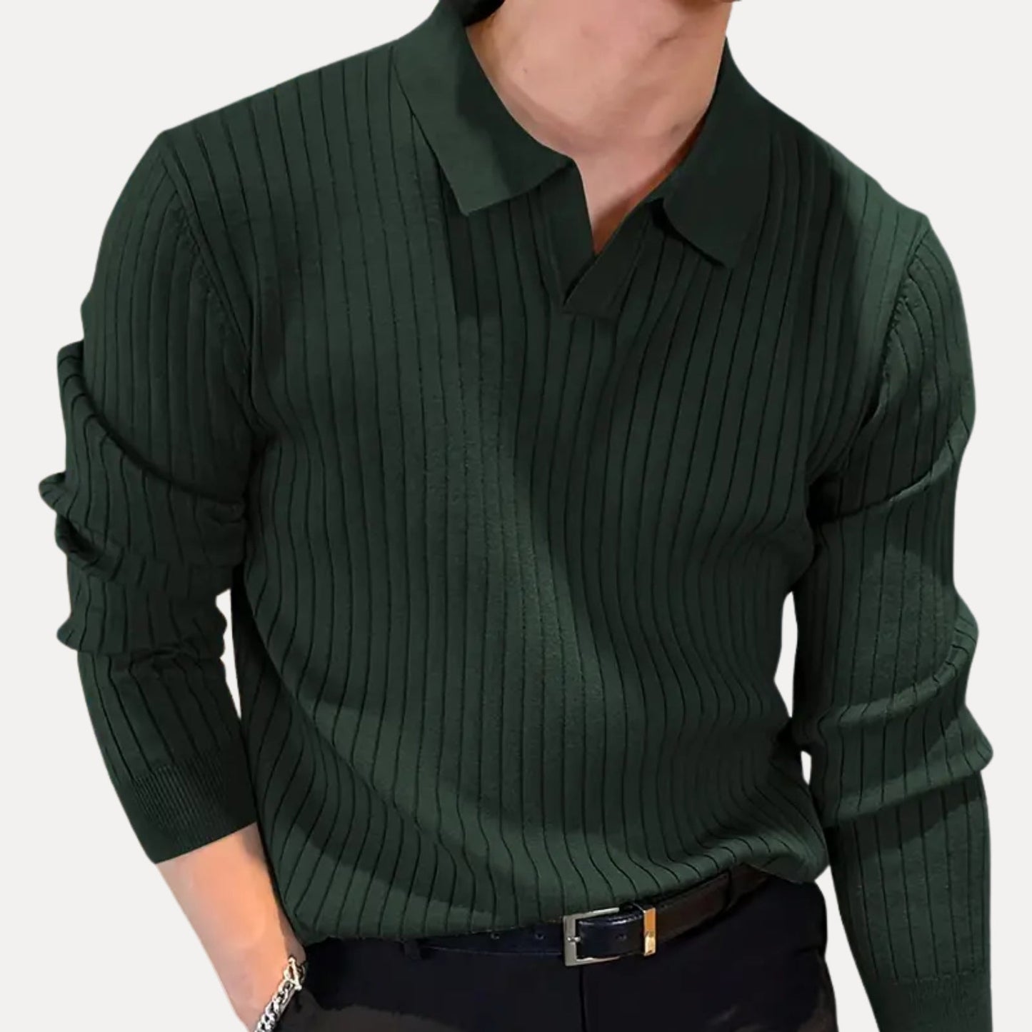 Novae Stripe Knit Polo