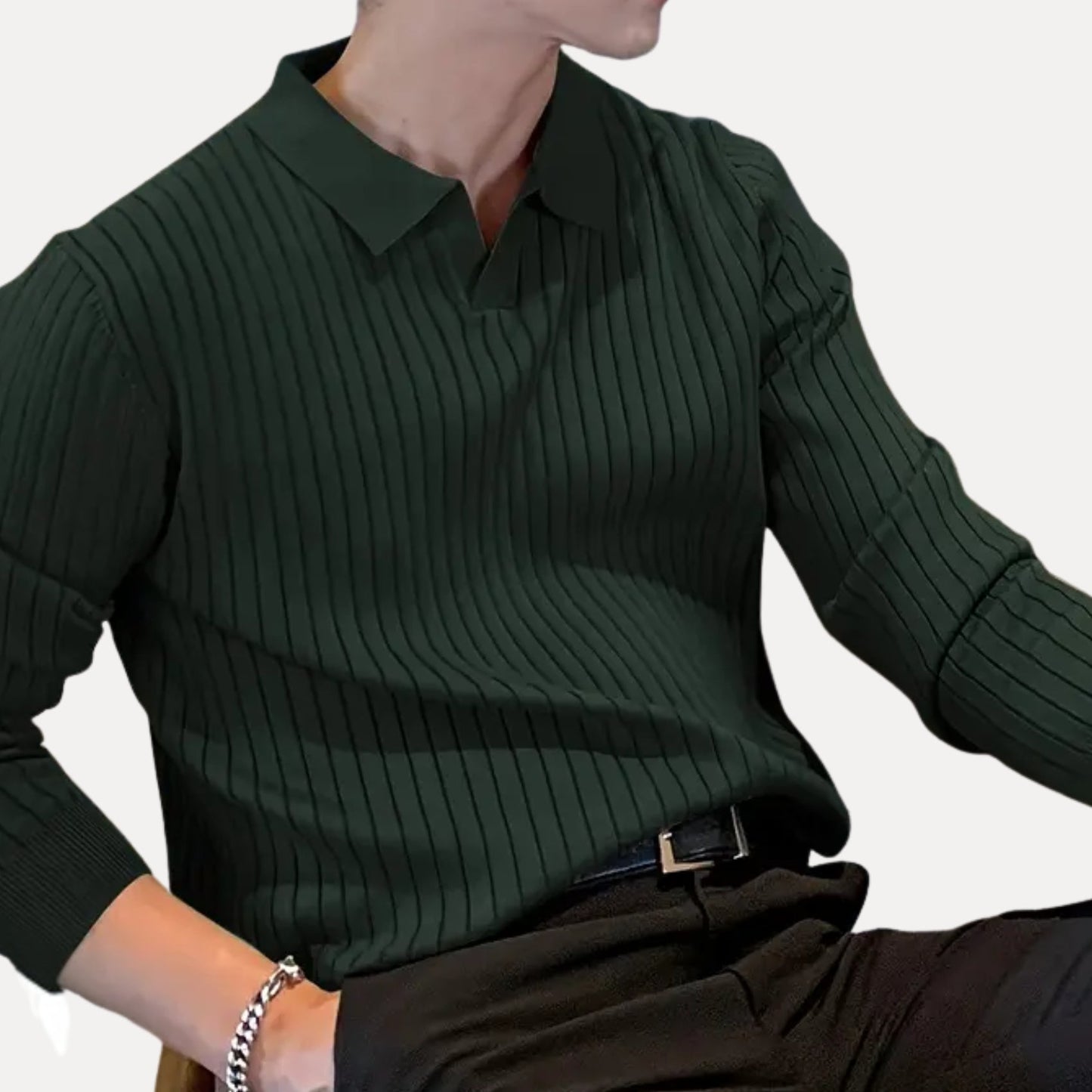 Novae Stripe Knit Polo