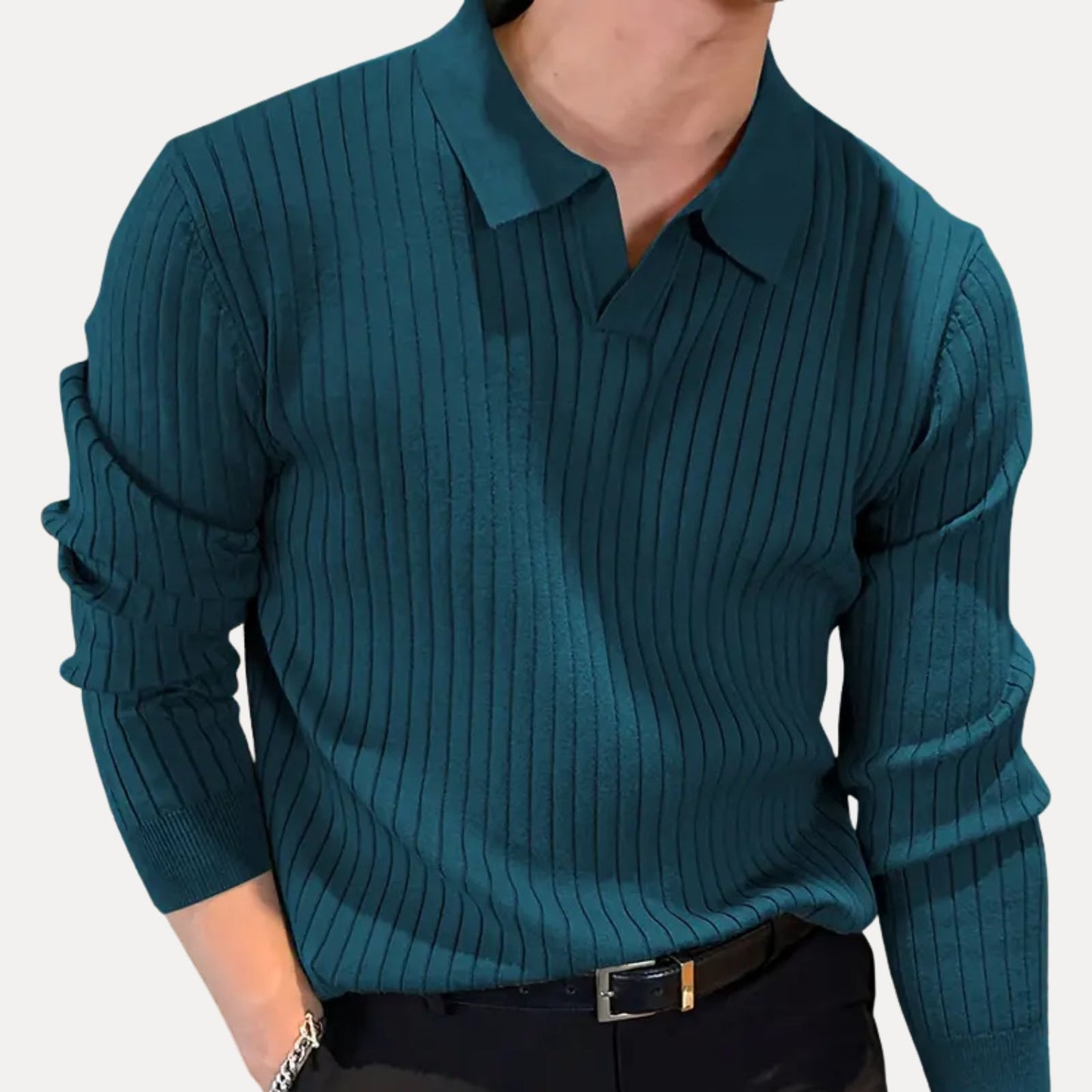 Novae Stripe Knit Polo