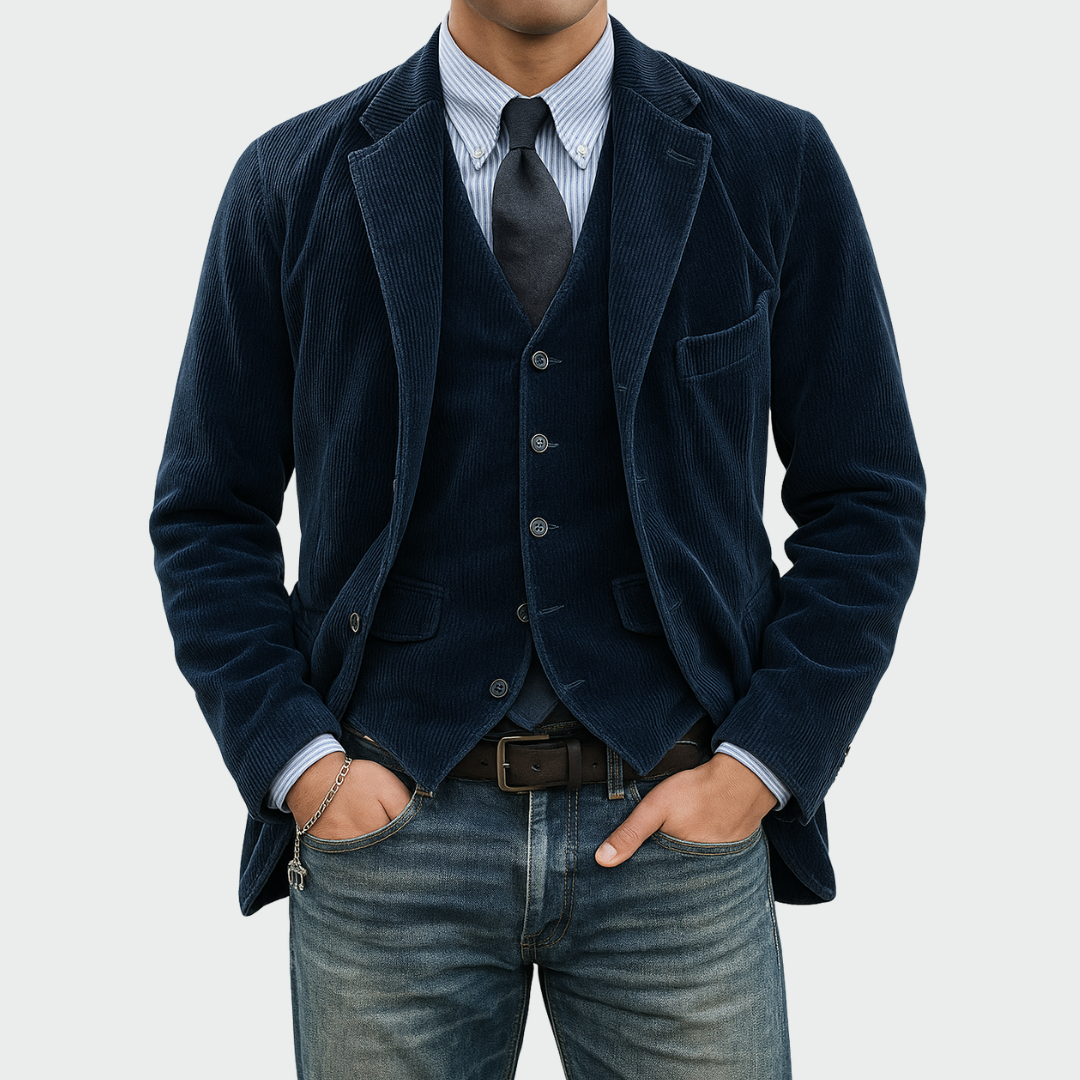 Novae | Conjunto de 2 piezas: Blazer y Chaleco de Terciopelo