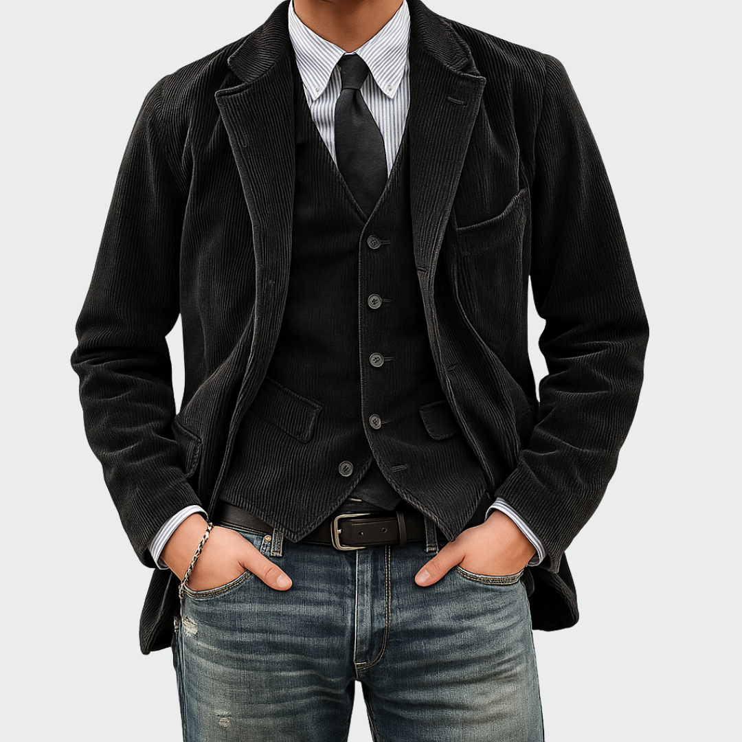 Novae | Conjunto de 2 piezas: Blazer y Chaleco de Terciopelo