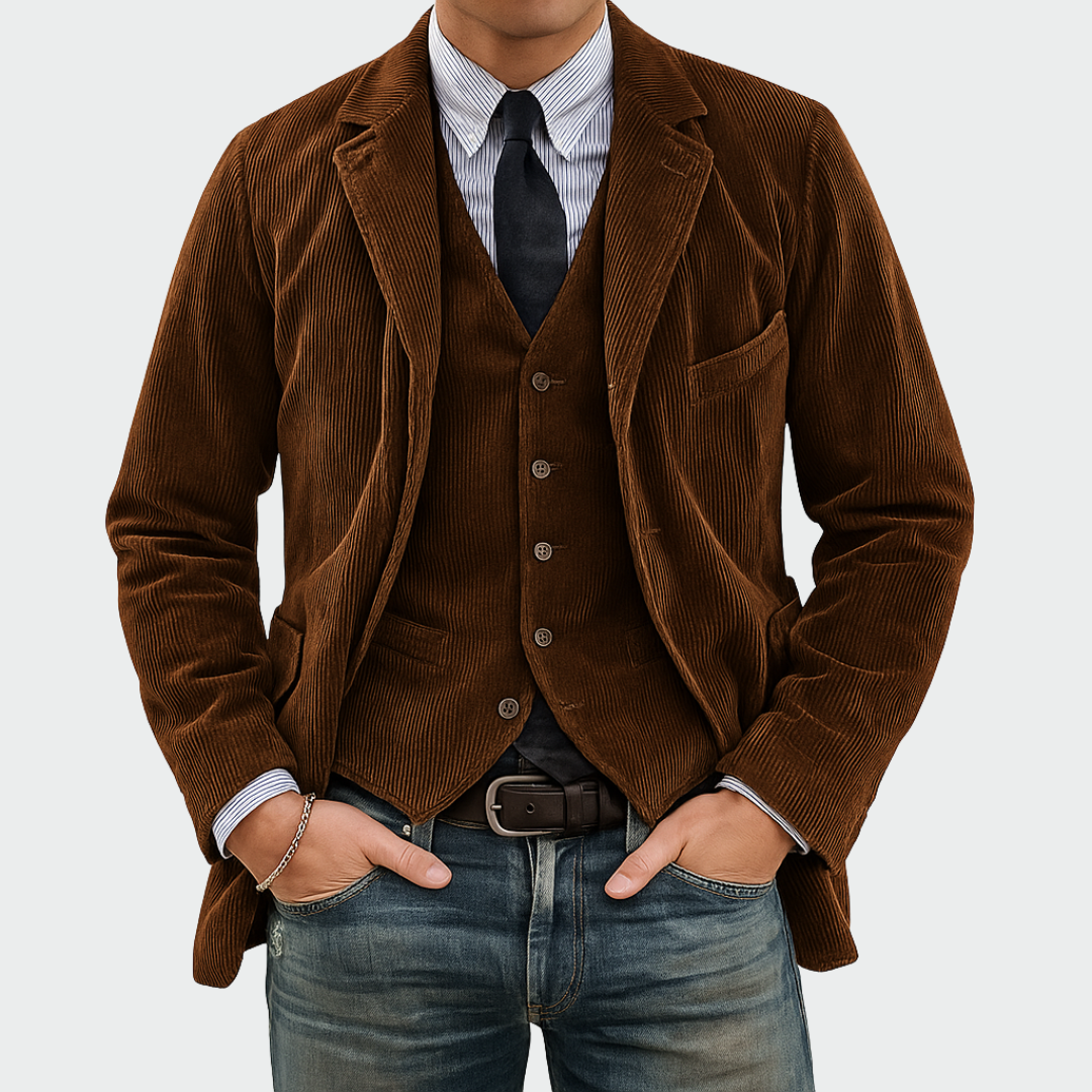 Novae | Conjunto de 2 piezas: Blazer y Chaleco de Terciopelo