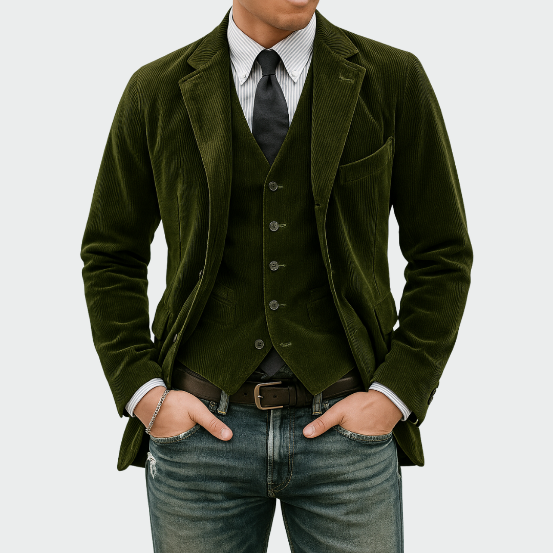 Novae | Conjunto de 2 piezas: Blazer y Chaleco de Terciopelo