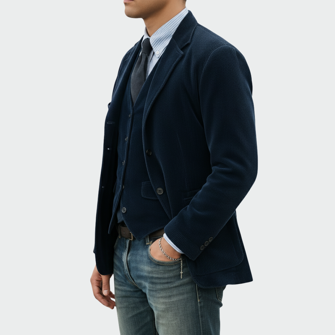 Novae | Conjunto de 2 piezas: Blazer y Chaleco de Terciopelo