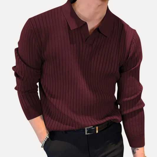 Novae Stripe Knit Polo