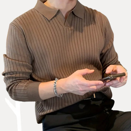 Novae Stripe Knit Polo