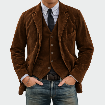 Novae | Conjunto de 2 piezas: Blazer y Chaleco de Terciopelo