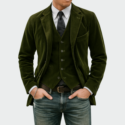 Novae | Conjunto de 2 piezas: Blazer y Chaleco de Terciopelo